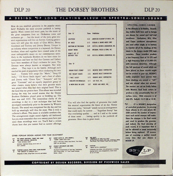 The Dorsey Brothers Orchestra : Their Shining Hour (LP, Comp, Mono)