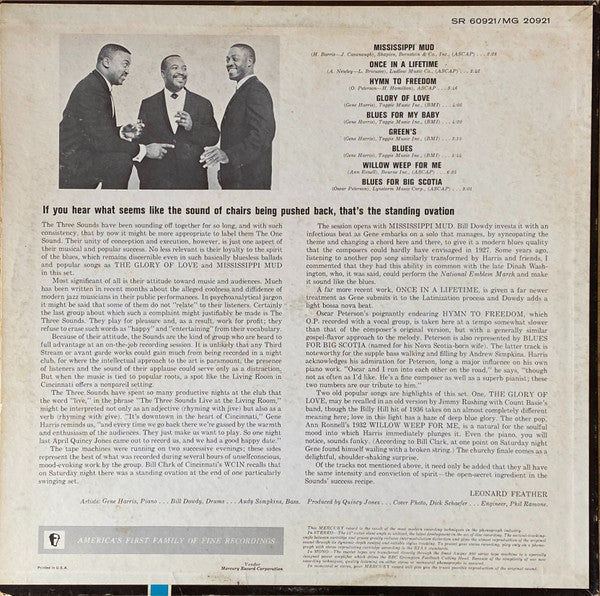 The Three Sounds : Live At The Living Room (LP, Album, Mono)