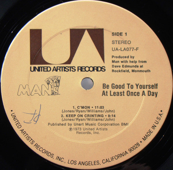 Man : Be Good To Yourself At Least Once A Day (LP, Album)