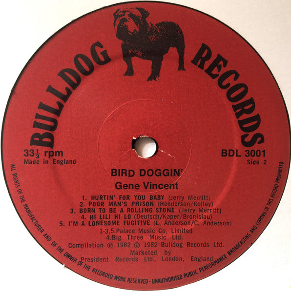 Gene Vincent : Bird Doggin' (LP, Album, RE)
