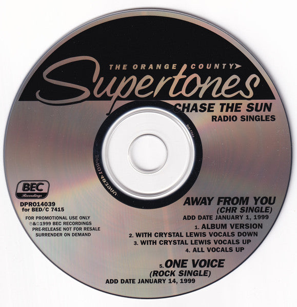 The O.C. Supertones : Chase The Sun Radio Singles (CD, Maxi, Promo)