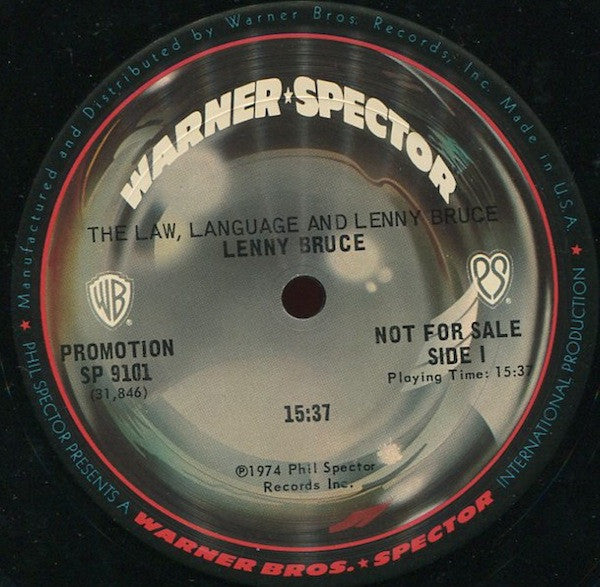 Lenny Bruce : The Law, Language And Lenny Bruce (LP, Album, Promo)