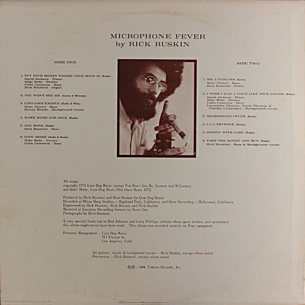 Rick Ruskin : Microphone Fever (LP, Album)