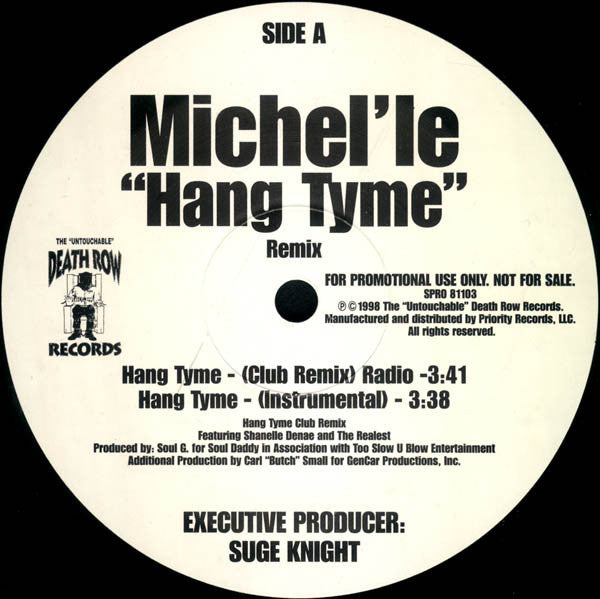 Michel'le* : Hang Tyme (Remix) (12", Single, Promo)