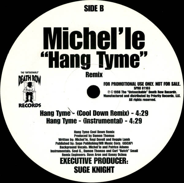 Michel'le* : Hang Tyme (Remix) (12", Single, Promo)