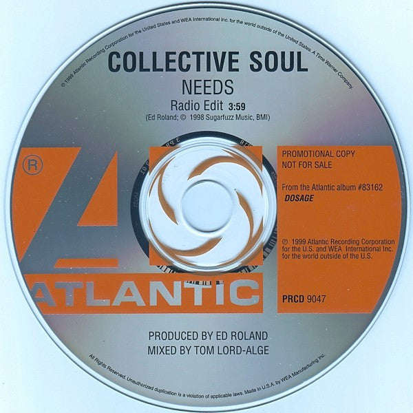 Collective Soul : Needs (CD, Single, Promo)