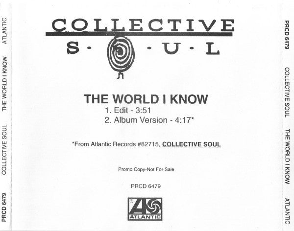 Collective Soul : The World I Know (CD, Single, Promo)