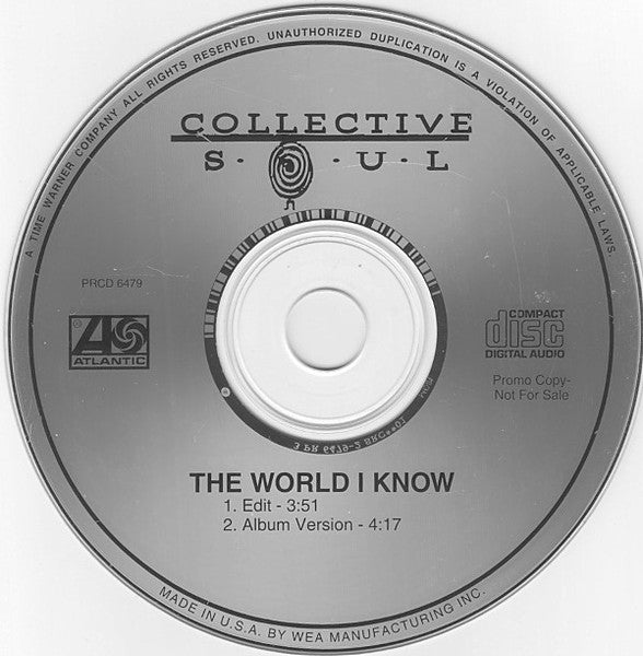 Collective Soul : The World I Know (CD, Single, Promo)