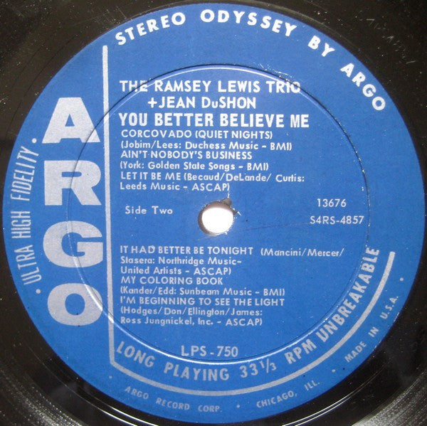 The Ramsey Lewis Trio + Jean DuShon : You Better Believe Me (LP, Album)