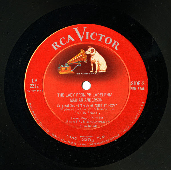 Marian Anderson, Edward R. Murrow, Fred W. Friendly : The Lady From Philadelphia (LP, Album, RE)