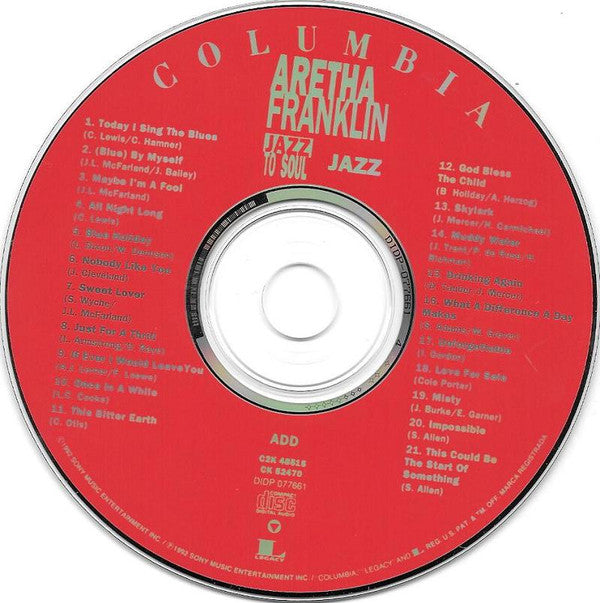 Aretha Franklin : Jazz To Soul (2xCD, Comp)