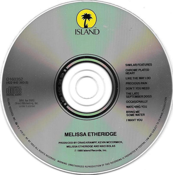 Melissa Etheridge : Melissa Etheridge (CD, Album, Club)