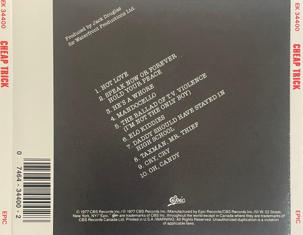 Cheap Trick : Cheap Trick (CD, Album, RE)