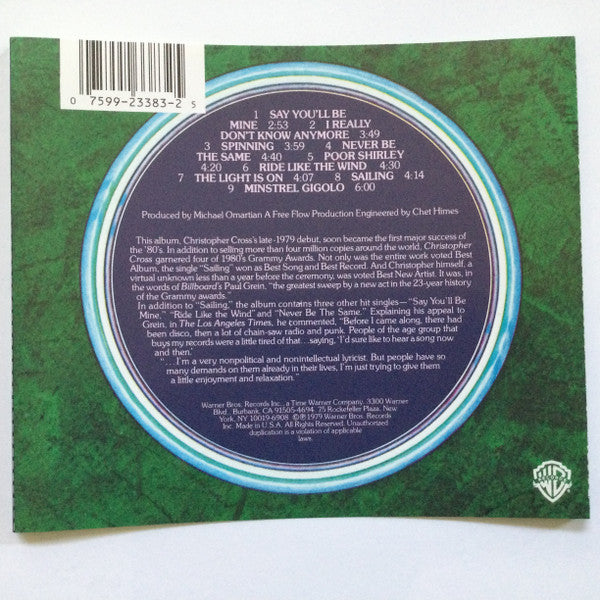 Christopher Cross : Christopher Cross (CD, Album, RE)