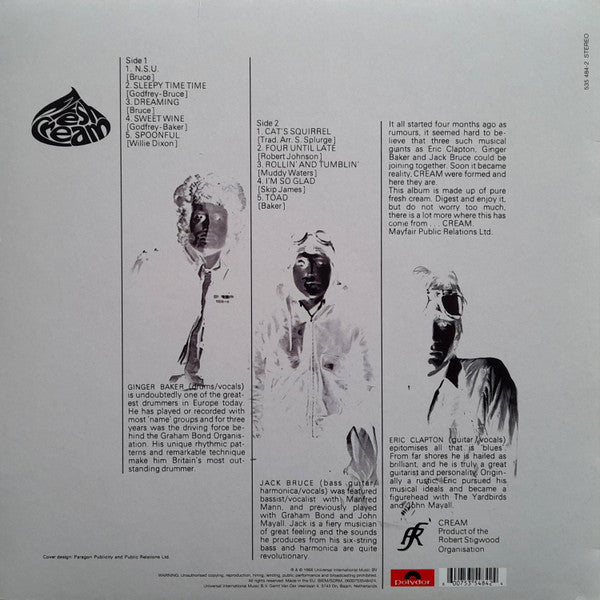 Cream (2) : Fresh Cream (LP, Album, RE, RP)
