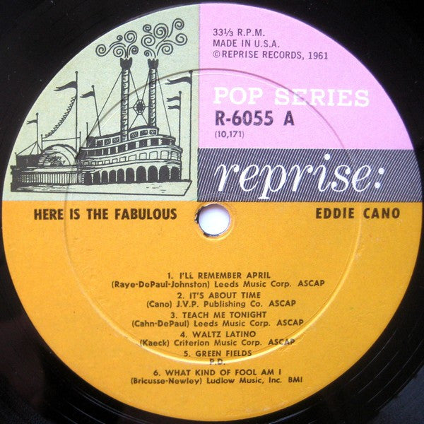 Eddie Cano : Here Is The Fabulous Eddie Cano (LP, Album, Mono)