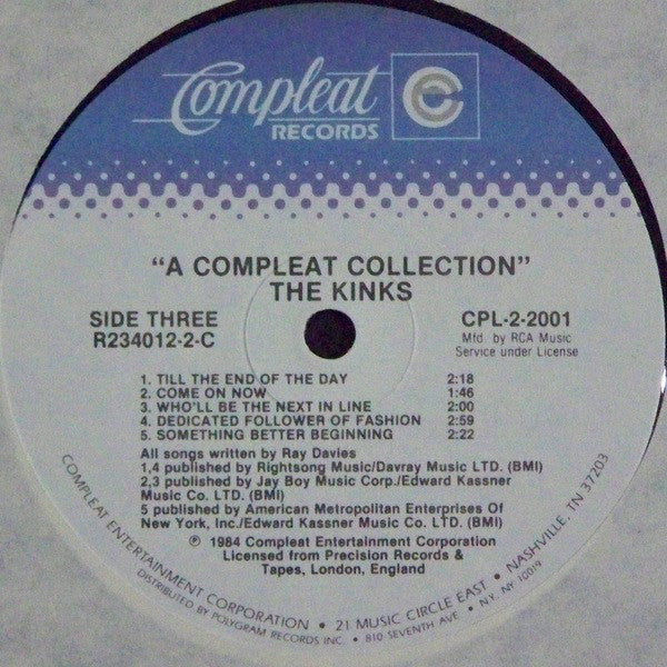 The Kinks : A Compleat Collection (2xLP, Comp, Club, Ind)