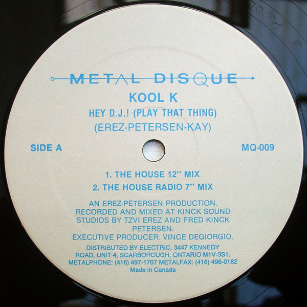 Kool K (3) : Hey D.J.! (Play That Thing) (12")