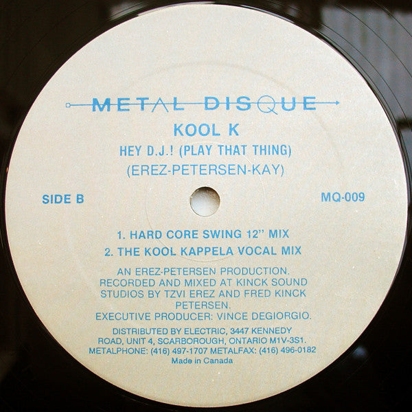 Kool K (3) : Hey D.J.! (Play That Thing) (12")