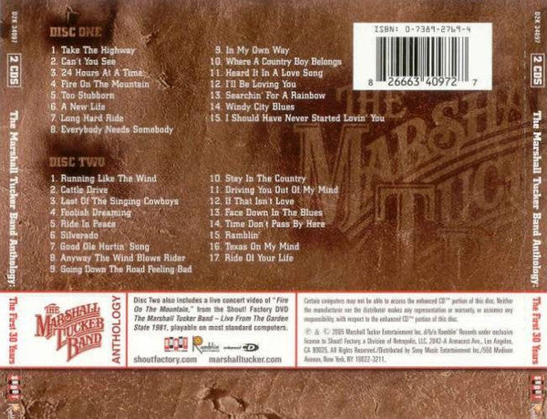 The Marshall Tucker Band : Anthology: The First 30 Years (2xCD, Comp, Enh, RE)