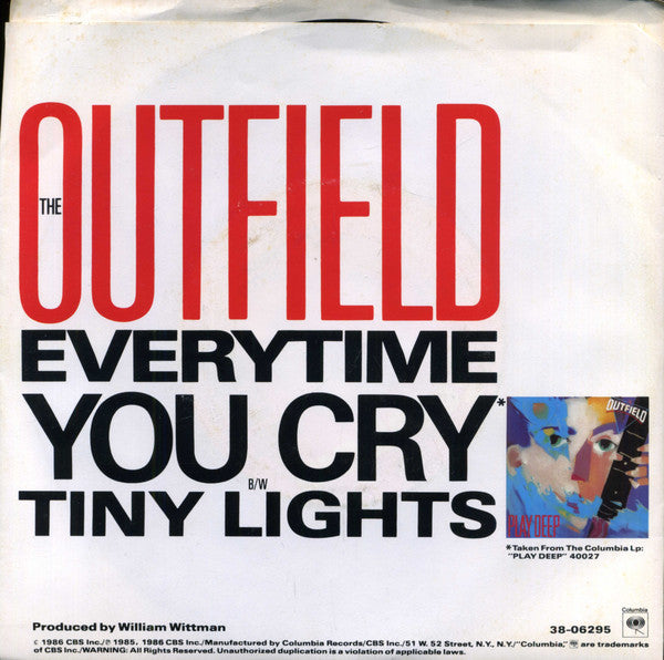 The Outfield : Everytime You Cry (7")