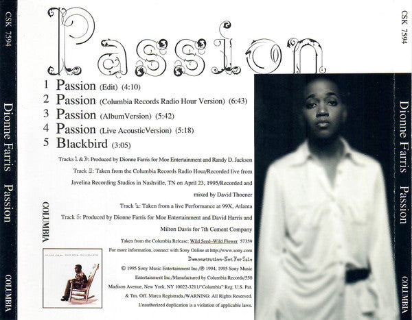 Dionne Farris : Passion (CD, Maxi, Promo)
