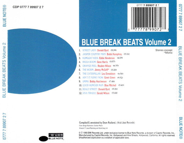 Various : Blue Break Beats (Volume Two) (CD, Comp, Mono, EMI)