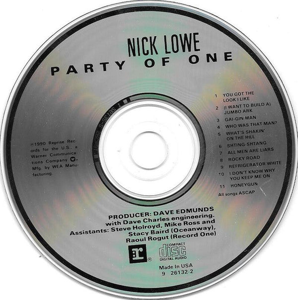 Nick Lowe : Party Of One (CD, Album)