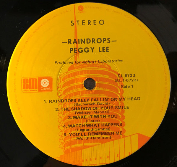 Peggy Lee : Raindrops (LP, Album, Comp, Jac)