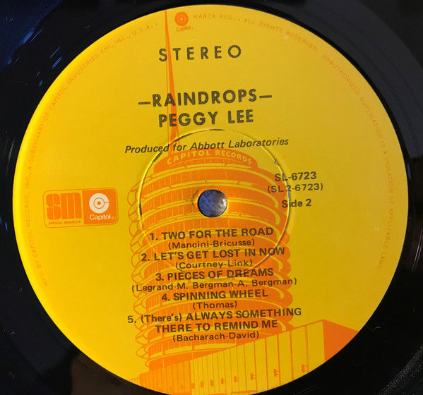 Peggy Lee : Raindrops (LP, Album, Comp, Jac)