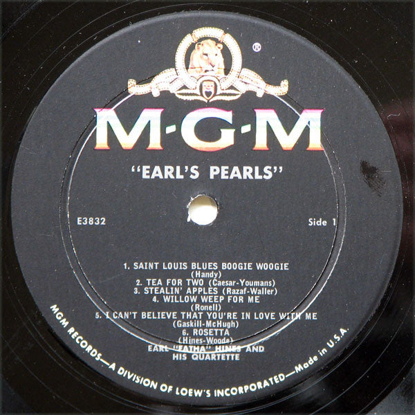 Earl Hines : Earl's Pearls (LP, Album, Mono)