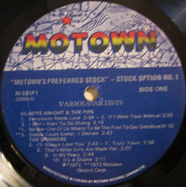 Various : Motown's Preferred Stock - Stock Option No. 1 (LP, Comp)