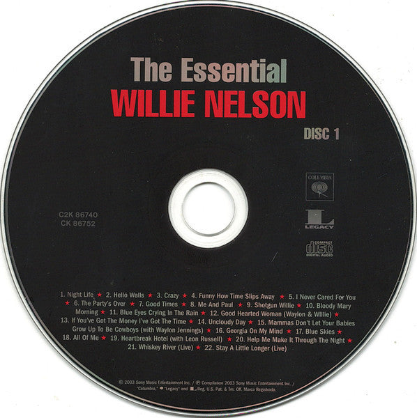 Willie Nelson : The Essential Willie Nelson (2xCD, Comp, RM)