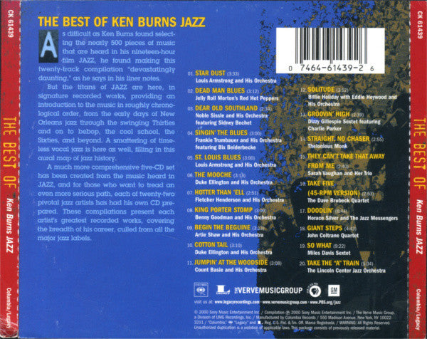 Various : The Best Of Ken Burns Jazz (CD, Comp)