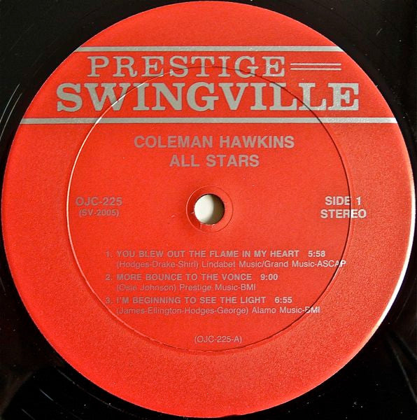 Coleman Hawkins All Stars Featuring Joe Thomas (4) & Vic Dickenson : Coleman Hawkins All Stars (LP, Album, RE)
