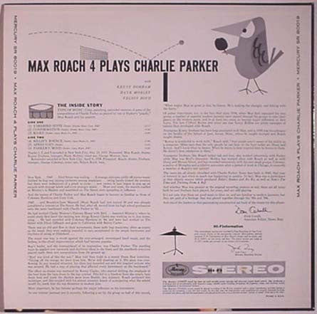 Max Roach Quartet : The Max Roach 4 Plays Charlie Parker (LP, Album)