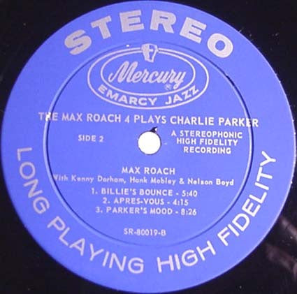 Max Roach Quartet : The Max Roach 4 Plays Charlie Parker (LP, Album)