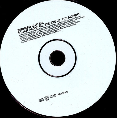 Bernard Butler : Not Alone (CD, Maxi)