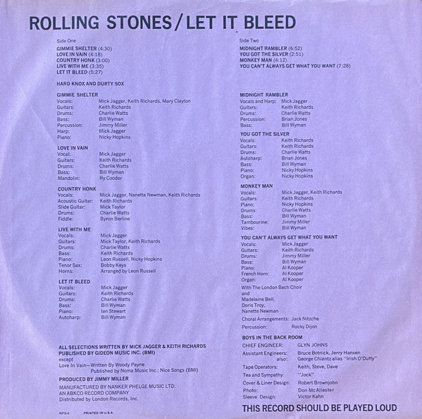The Rolling Stones : Let It Bleed (LP, Album, RE, 53 )