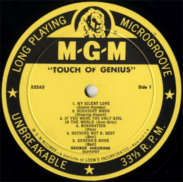 The George Shearing Quintet : Touch Of Genius! (LP, Album)