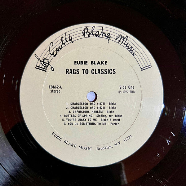 Eubie Blake : Rags To Classics (LP)