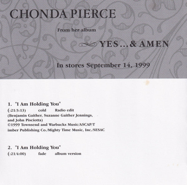 Chonda Pierce : I Am Holding You (CD, Single, Promo)
