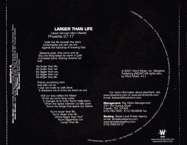 downhere : Larger Than Life (CD, Single, Promo)