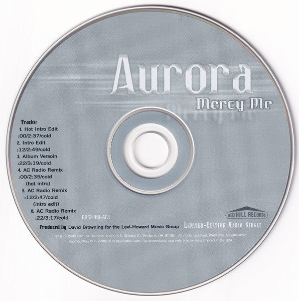Aurora (43) : Mercy Me (CD, Single, Promo)