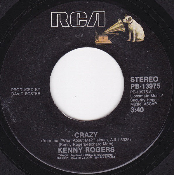 Kenny Rogers : Crazy (7", Single, Styrene, Ind)