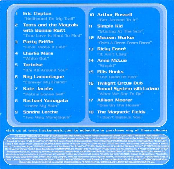 Various : Tracks Music: Volume Three · Music From The Pages Of Tracks Magazine Summer 2004 Issue (CD, Promo)
