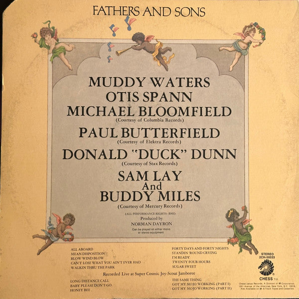 Muddy Waters, Otis Spann, Michael Bloomfield*, Paul Butterfield, Donald "Duck" Dunn, Sam Lay, Buddy Miles : Fathers And Sons (2xLP, Album, Promo, RP, Gat)