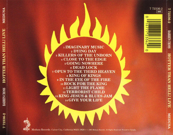 Barren Cross : Hotter Than Hell Live (CD, Album)