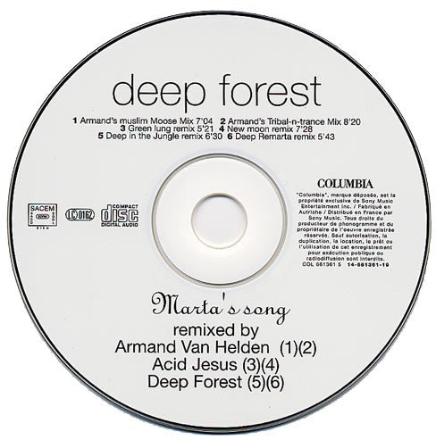 Deep Forest : Marta's Song (The Remixes) (CD, Maxi)