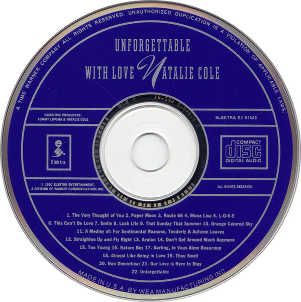 Natalie Cole : Unforgettable With Love (CD, Album, Club)